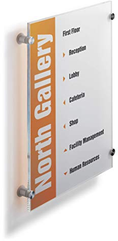 Durable 482619 Identificador para puertas CRYSTAL SIGN® A3 vertical, con inserto de lámina imprimible, transparente