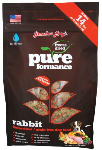 GRANDMA LUCY'S 844215 Pureformance Grain Free Rabbit Food for Dogs, 3-Pound