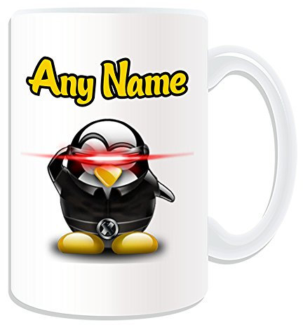 Personalised Gift - LARGE Scott Summers Mug (Penguin Film Character Design Theme, White) - Any Name/Message on Your Unique - Costume Movie Superhero Hero Marvel Comics Avengers X-Men Cyclops