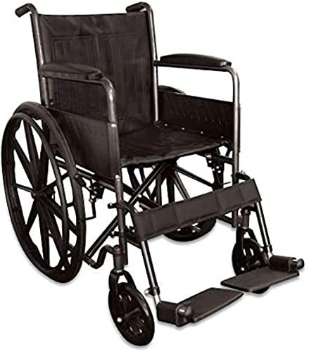 Fauteuil Roulant Autopropulsé Reliance Medical Léger et Confortable pour Adultes, Handicapés et Utilisateurs Bariatriques, 90cmH x 46cmL x 42cmP Chaise Roulante Portable