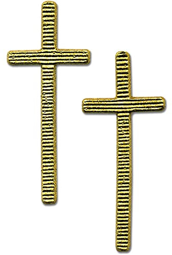 Wachs- Kreuz geriffelt gold 50x20mm 2 Stück