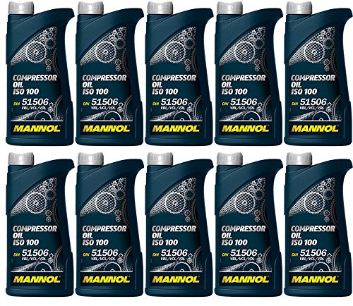 MANNOL 10 x 1L Compressor Oil ISO 100 / DIN 51 506 VBL, VCL & VDL
