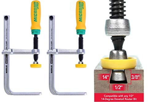 MICROJIG GRR-Ripper DVC-538K2 - Abrazaderas de cola de milano, color amarillo/verde