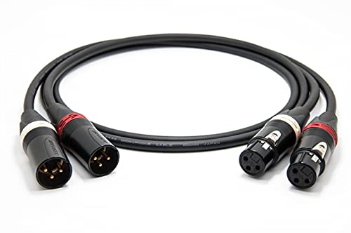 enoaudio Mogami 2534 Quad Stereo Paar (L,R) Audio Kabel | Neutrik Gold XLR female - XLR male | HiFi, 10 m