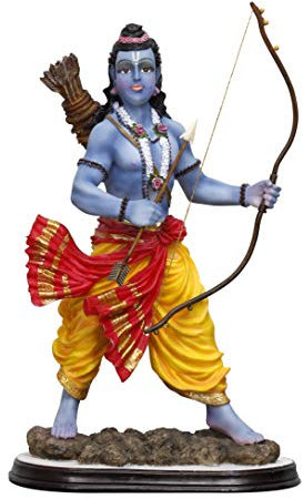 Sri Krishna Culture™ Hand Crafted Big Ram Ji Murti God Idol with Bow & Arrow-Hindu Goddess and God Idol/Statue/Murti/Figurine(17)-Polyster Resin-Multicolour-Showpieces for Gifting and Home Decor