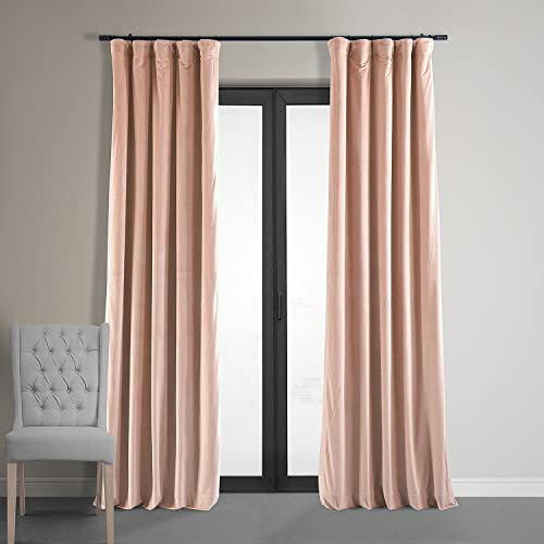 HPD Half Price Drapes Signature VPCH-180409-108 Rideaux occultants en Velours pour Chambre à Coucher 127 x 274 cm (1 Panneau), Rose Aube