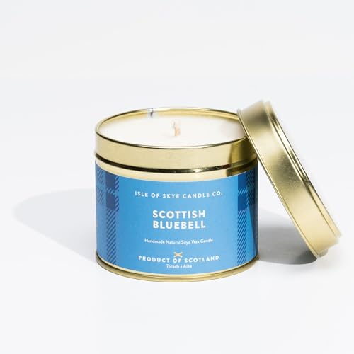 Isle of Skye Candle Company Schottische Bluebell Reisebehälter | Natürliche Sojawachskerze | Handgefertigt in Schottland | Premium-Duftkerze | Kompakte leichte Verpackung | 45 Stunden Brenndauer