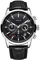 LIGE Montre Homme Mode Chronographe Étanch Montre Analogique Quartz Acier Inoxydable Casual Cuir Montres Noir Bracelet
