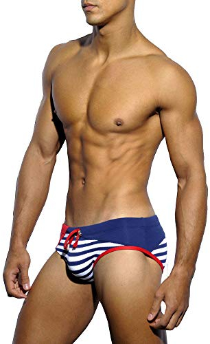 Maillot de bain sexy rembourré pour homme avec rembourrage amovible, noir foncé, Small