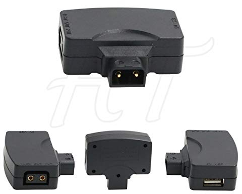 D-Tap USB Stromrichter Adapter, 14.8V P-Tap Stecker auf 5V USB Buchse + 14.8V D-Tap Buchse für Anton Bauer V-Mount Gold Mount Akku auf Phone Pad