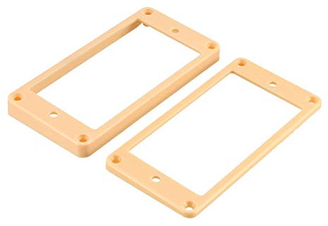 uxcell Humbucker Pickup Ring Pickup Montagerahmen gebogen unten 35 für Hals und 79 für Bridge Pickup Creme Pack 1 Set