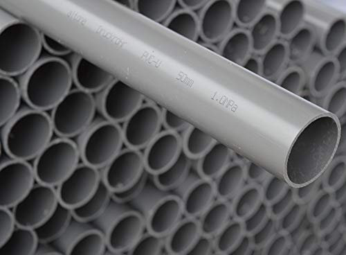 12m PVC Kleberohr 50 mm / 6 Stück je 2m PVC-U Rohr 50