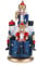 Casse-Noisette 4 Soldats boîte à Musique boîte à Musique en Bois 21 cm avec Horloge et Base Ronde pour décoration de noël Cadeau de noël décoration de la Maison Casse-Noisette boîte à Musique