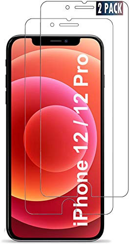 KP TECHNOLOGY iPhone 12 / iPhone 12 Pro [2 PACK] Tempered Glass Screen Protector Easy Bubble-Free Installation Ultra Clear shatterproof 9H Hardness and Anti Fingerprint Oleo-phobic Coating
