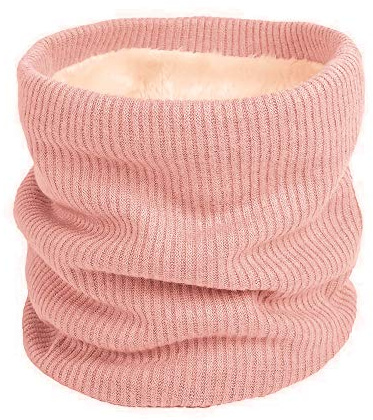 World of Shawls Unisex Men Women Knitted Fleece Neck Warmer Loop Snood Warm Soft and Comfortable (Pink)