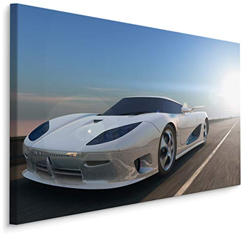 Muralo Leinwandbilder 40x30 Motorisierung Auto Fahrzeug Leinwand Wandbild Kunstdruck 3D Effekt Fahren Schnell Schlafzimmer Wohnzimmer Wanddekoration Design XXL 543 Br. 40 cm x Hö. 30 cm