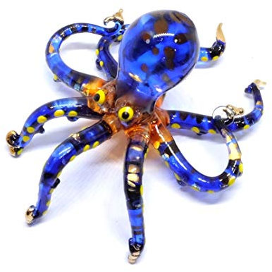 Handgemachte Mini-Glasfiguren zum Schwimmen, Oktopus, geblasene Glaskunst, Meerestierfiguren, Figuren für Jahrestag, Geburtstag, Hochzeit, Geschenkideen, Ornament, Badezimmer, Tischdekoration Nr. 8