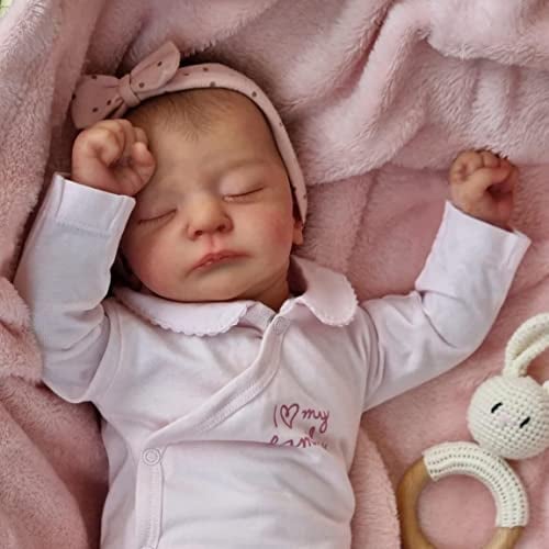 MAIHAO 19zoll 49cm lebensechte babypuppe Reborn Babys mädchen silikon Puppe Junge wie echtes Toddler realistische Schlafen Dolls Augen zu