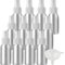 ZEOABSY Pack of 24 Empty 50ml Silver Aluminium Spray Bottle Refillable Aluminum Bottles with White Fine Mist Sprayer Metal Spray Bottles for Perfume Hair Garden Travel, Funnel