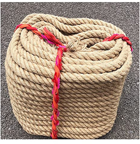 Corde nautique Corde de manille torsadée Corde de jute Ficelle de jute Ficelle marine naturelle de 35 mm Corde de chanvre pour artisanat, nautique, aménagement paysager, garde-corps, balançoire suspen