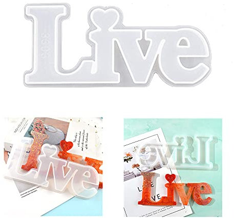 Silikon-Buchstaben-Harz-Gussform, Liebe, Zuhause, Familie, Live, Hallo, gesegnet, Epoxid-Form, Bastelwerkzeug, Schlüsselanhänger, Anhänger, Gießform, Kristall-Epoxid und DIY-Polymer-Ton, Basteln