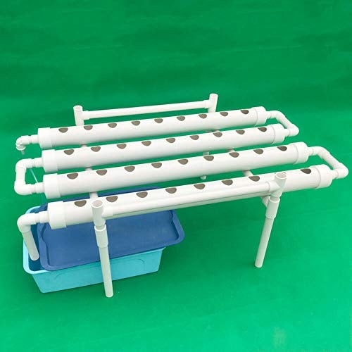 Hydroponic Grow Kit 36 Werksstandorte 1 Schichtpflanze PVC Hydroponik 4 Rohre Hydroponik Anbausystem Wasserkultur Gartenpflanzensystem für Gemüse in Haus, Garten und Büro