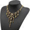 YJZQ Vintage Halloween Totenkopf Knochen Halskette Schmuck Frauen Pirat Cosplay Verkleidung Kostüm Zubehör Golden A