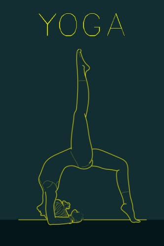 YOGA: Blank and lined notebook, 120 pages, siz 6x9 inched