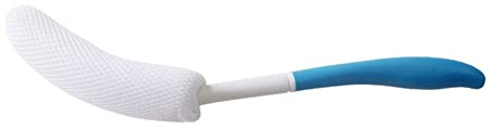 NatureMan Brosse de bain à long manche, 39 cm, brosse de bain facile à atteindre, poignée incurvée antidérapante pour personnes âgées, aide aux femmes enceintes, au bain et à la douche
