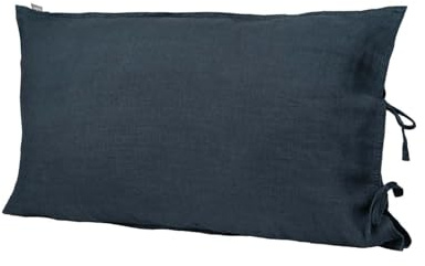 beties Leinen Kissenbezug ca. 40x60 cm 100% Leinen Stone-Washed Kopfkissenbezug mit Hotelverschluss (tiefsee-blau)