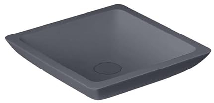 StoneArt Waschbecken Mineralguss Aufsatzwaschbecken Waschtisch Handwaschbecken Waschschale für Bad und GÄSTE WC LC115 38x38cm beton-grau matt