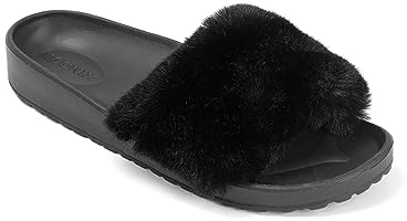 ICONIX Ciabatte con Pelo Donna - L'Essenziale per Casa e Comfort - Ciabatte Leggere e Confortevoli con Pelo, Disponibili in Varie Colorazioni