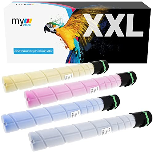 MYOFFICE TN321 TN-321 Tonerkartusche für Konica Minolta CMYK 4 Stck. BizHub C224 C224E C284 C364 Kompatible TN321 Drucker 27000 Seiten BK 25000 Seiten CMY 4er Pack