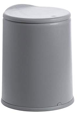 Home Recycle Bin, Mülleimer Point Cover Typ Großer Mülleimer Haushalt Küche Flip Life Mülleimer Kunststoff Rund Büro (Grau)