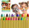 ACWOO Pintura de Cara, 22 Colores Seguridad No Tóxica Pintura Facial, Crayones de Maquillaje Ideal para Halloween Navidad Cosplay Fiesta y Party