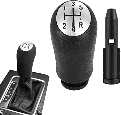 Auto Schaltknauf, Schalthebel Schaltkopf, Schaltknauf 5 Gang Auto Schaltknauf für Renault Clio 3 III Megane 2 Laguna 2003-09, Clio 4 2012-2019 - Lever Gear Shifter Knob mit Adapter