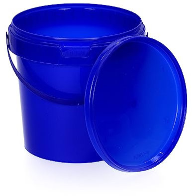 BenBow Cubo con Tapa 1l Verde 20x 1 litros - Apto para Alimentos, Resistente, hermético, a Prueba de Fugas, sin olores - contenedor de plástico para Almacenamiento, con asa - vacío