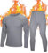 Roadbox Men's Thermal Underwear Sets - Super Warm Fleece Lined Base Layer Tops & Bottoms Long Johns for Winter Indoor