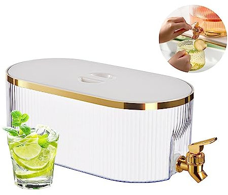 5.3L Jug Large Beer with Tap Fridge Container Storage Juice Drink Dispensers(White)