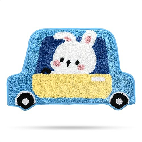 Niedlicher Badteppich Badematte für Badezimmer Rutschhemmender Weicher Badteppich für Duschen Niedlich Plüsch Mikrofaser Super-saugstark Plüschteppich für Badvorleger 45x70cm