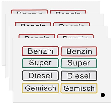 SG Store 32 Stück Kraftstoff Aufkleber, Benzin Super Diesel Gemisch, Öltank-Etiketten, Wasserfest Selbstklebend Hinweismarkierungsaufkleber für Öl-/Dieseltanks Kraftstoffbehälter, 6 X 2 cm