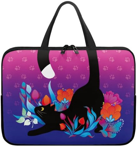 Surwin Sacoche pour Ordinateur Portable Porte-Documents Sacs Main, Sac D'ordinateur Portable pour 10-17 Ordinateur Portable Ordinateur Portable Sacs (15,Chats)
