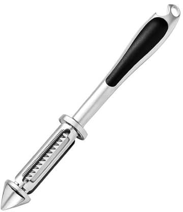 Kitchen Vegetable Peeler, Stainless Steel Potato Peelers for Kitchen, Fruit and Veggie Peeler, 5 and 1 Ultra Sharp Serrated Blade, Ergonomic and Non-Slip Handle
