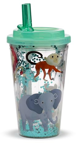 Puckator - Vaso Irrompible con Pajita - Animales - Zooniverse