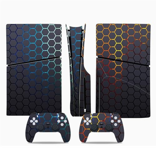 Peau Sticker pour ps5 Slim Console Disc Edition, Peau vinyle pour manettes de console, autocollant de protection pour manettes de console (1#)