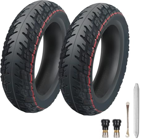 MaxEarn 2 Stück 9,5 x 2,50 Offroad Reifen, Tubeless Reifen, 9,5 Zoll E-Scooter Ersatzreifen mit Brechstange und Ventil, Offroad Vakuumreifen für NIU KQi3/Pro/Max Elektroroller