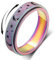 GAUEIOUR Anxiety Spinner, Rotating Star Moon Matte Titanium Steel Frosted Hollowed Out Decompression Ring, Star and Moon Accompanying Couple Ring (Size P)