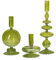BestAlice 3 Stück Glas-Kerzenhalter, Spitz Zulaufende Glas-Kerzenhalter, Kerzenhalter, Gewellter Glas-Kerzenhalter, Eleganter Glas-Kerzenständer, Nordische Glasvasen für Zuhause,(Grün)