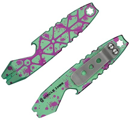 OKNIFE Otacle 2 Mini-Flaschenöffner aus Titan, EDC-Hebeleisen mit Sechskantschlüssel (Retro-Zombie)