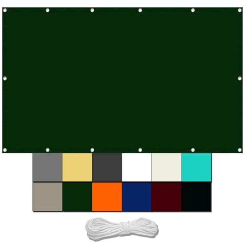 Toldo Exterior Terraza 3 x 7 m Impermeable Rectangular Lona De Sombra Resistente al Agua con Ojales y Cuerdas Rayos UV HDPE Vela toldos para Aire Libre Piscina, Verde Oscuro